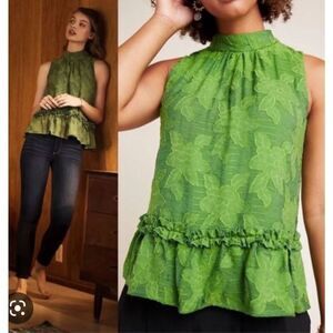 NWOT Anthropologie Maeve Savannah Sleeveless Mock Neck blouse, Sz 6, $118 E48